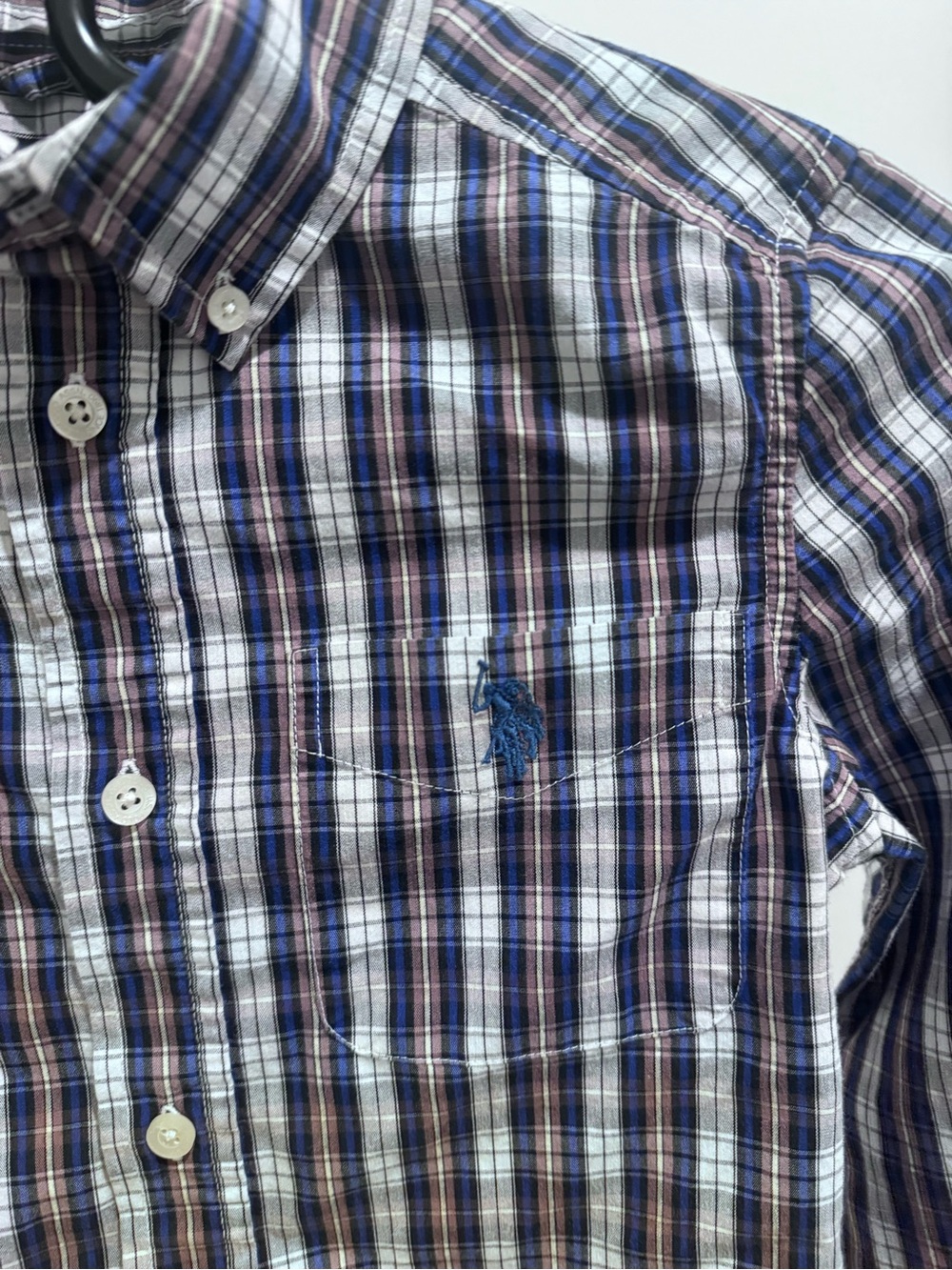 U.S. Polo Assn. Blue, Black & Brown Plaid Button-Down Shirt